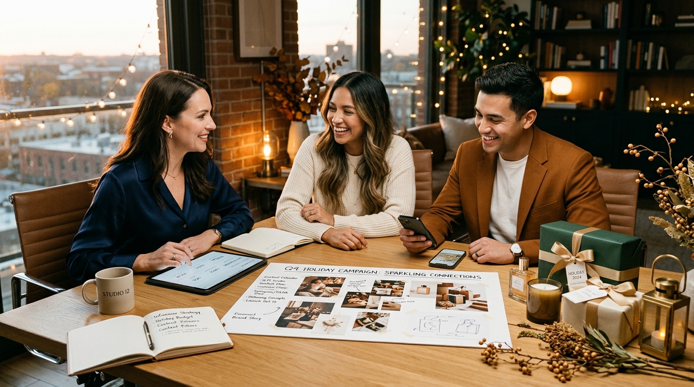 Marketing strategists planning seasonal Q4 influencer campaigns and holiday creator partnerships